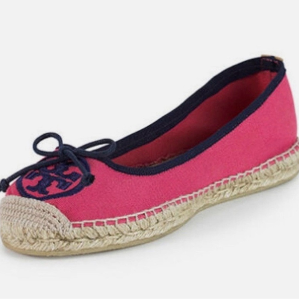 Tory Burch Fuchsia and Navy Espadrilles